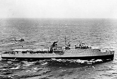 USS Donner LSD 20 Recovers NASA MR2 Nose Cone Jan. 31, 1961 Chimp "Ham"